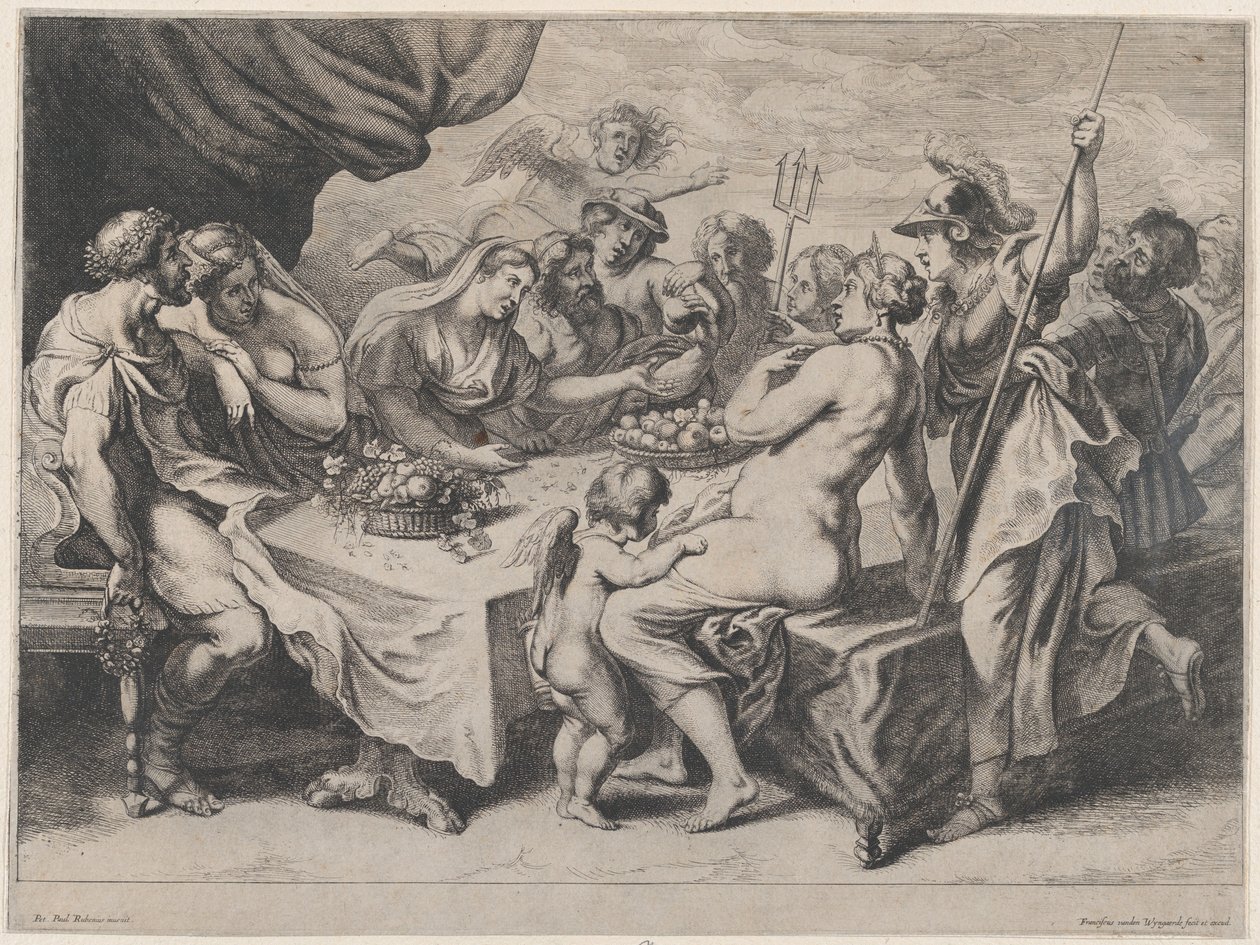 Bröllopsfesten för Peleus och Thetis, 1636-79. av Frans van den Wyngaerde