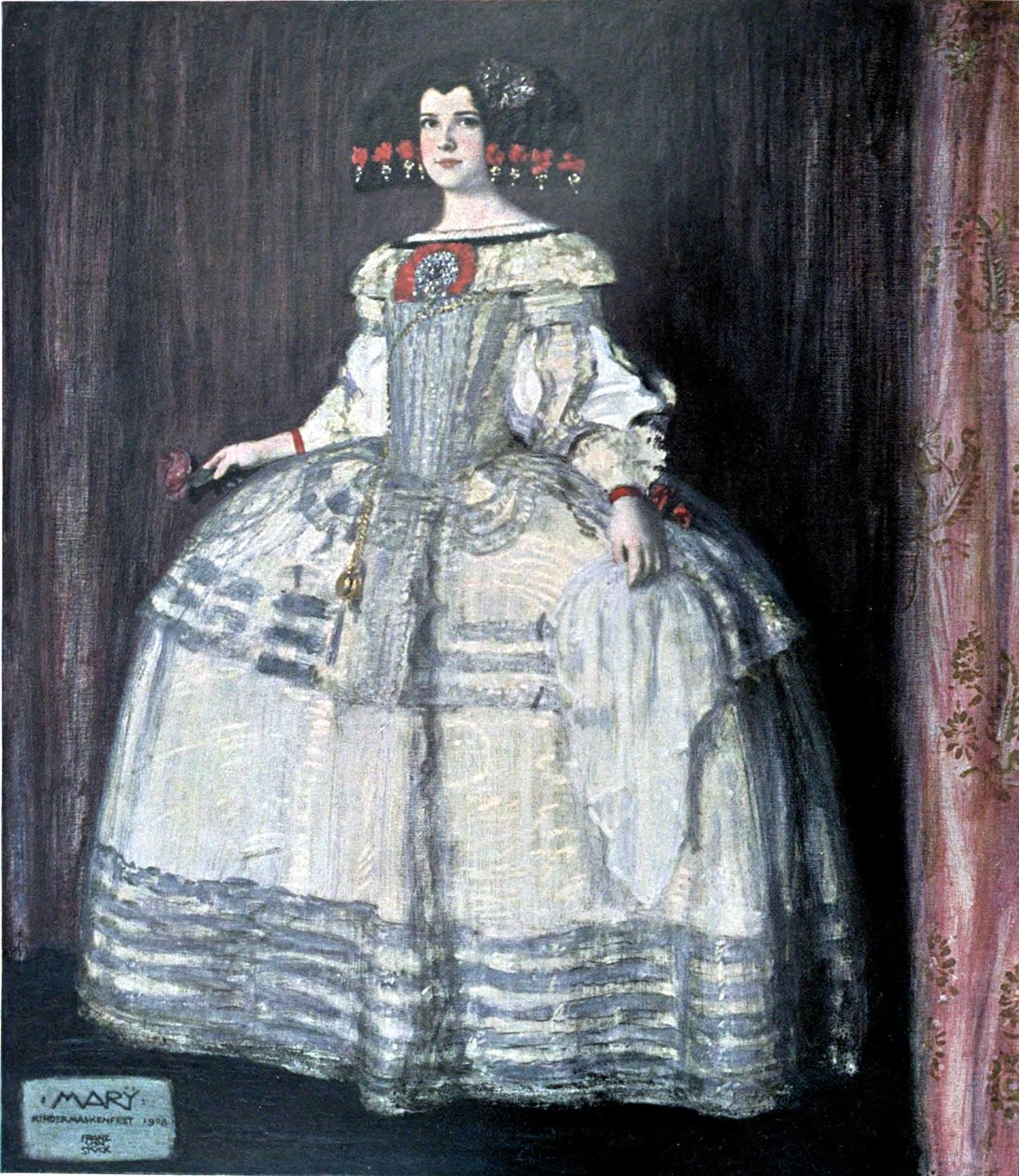 Mary im Velazquez Kostüm av Franz von Stuck