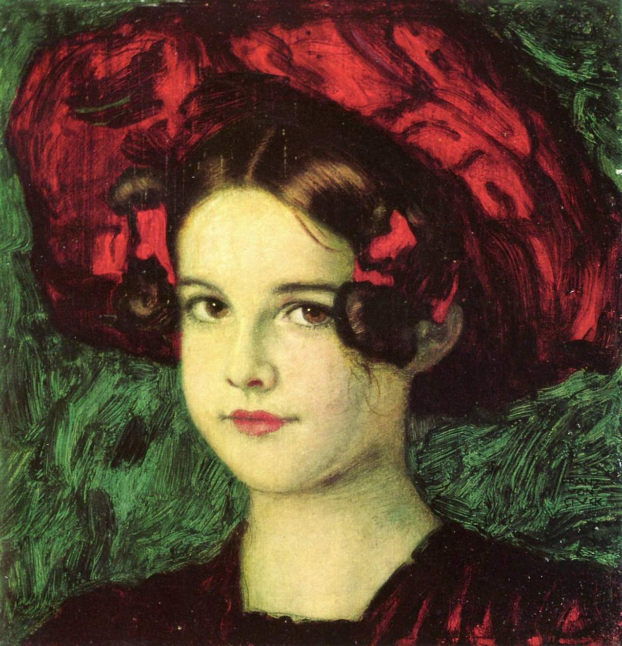Mary mit rotem Hut av Franz von Stuck
