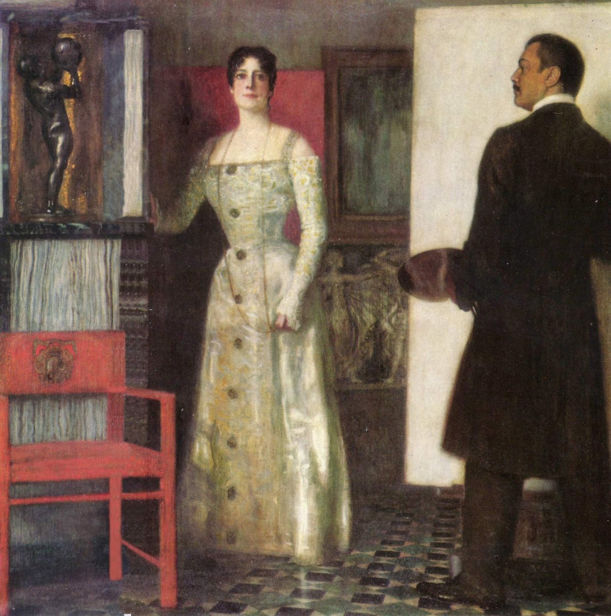 Selbstporträt des Malers und seiner Frau im Atelier av Franz von Stuck