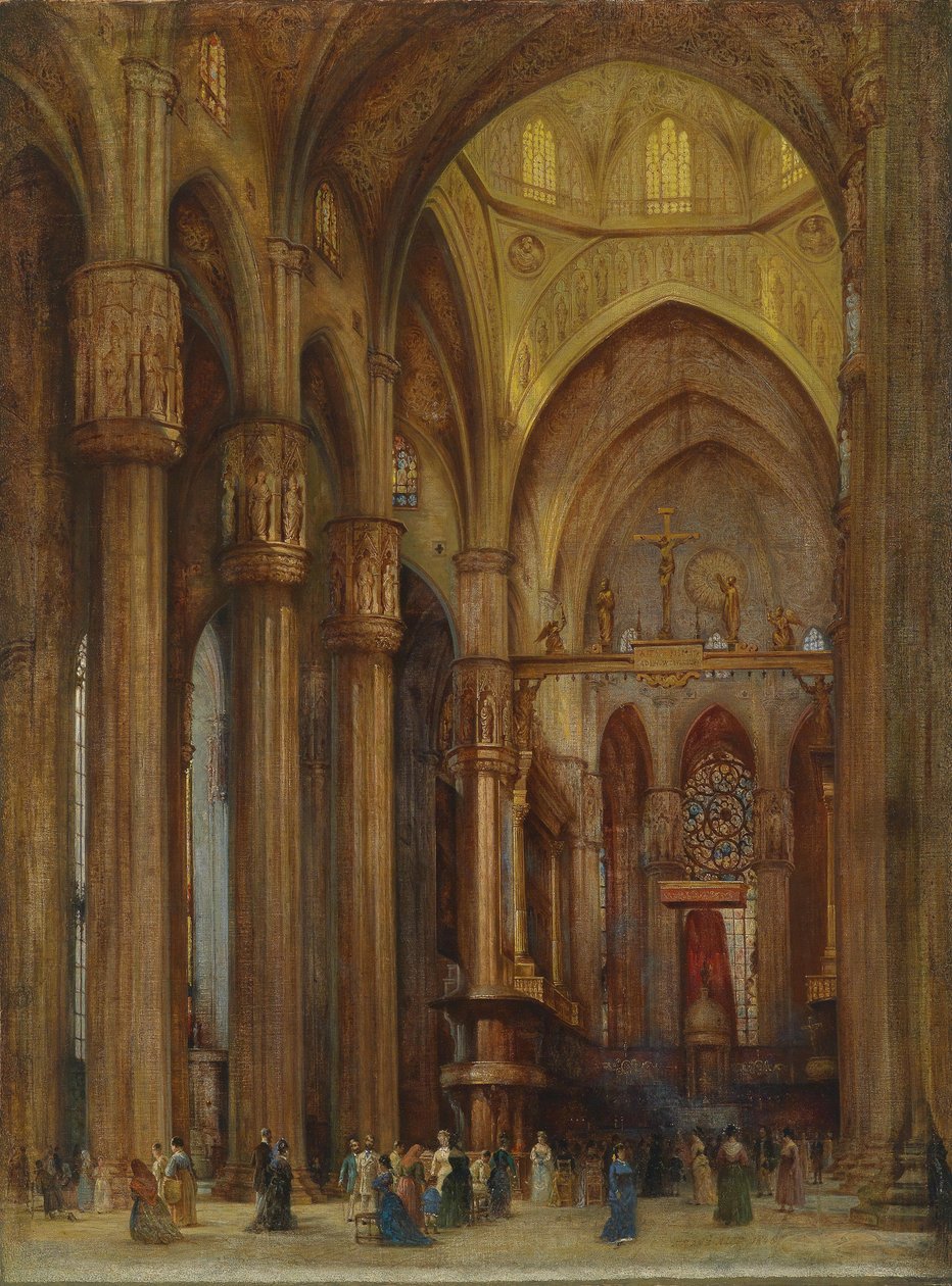 Blick in den Mailänder Dom mit dem Altare Privilegata, im Hintergrund der Hochaltar von Pellegrino Tibaldi av Franz Alt