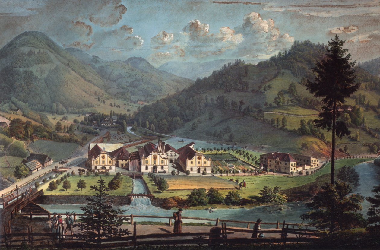 Neubruck bei Scheibbs, Toepperfabrik um 1827 av Franz Barbarini