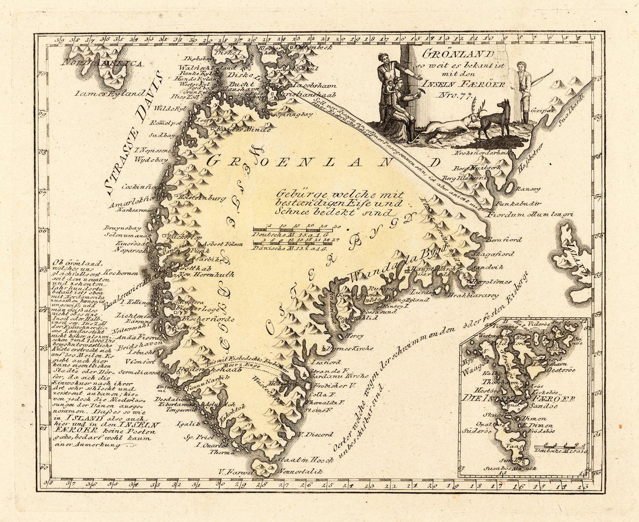Grönland mit den Faeröer Inseln av Franz Johann Joseph von Reilly