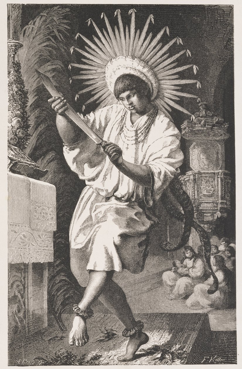Mojos Indian, från Trinidads antika mission, från floderna Amazonas och Madeira, av Franz Keller, graverad av A. Closs, 1874 av Franz Keller