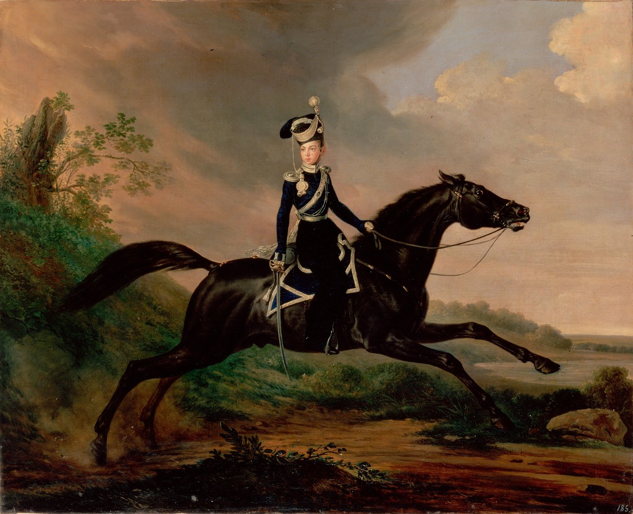 Equestrian Portrait of Grand Prince Alexander Nikolayevich av Franz Krüger