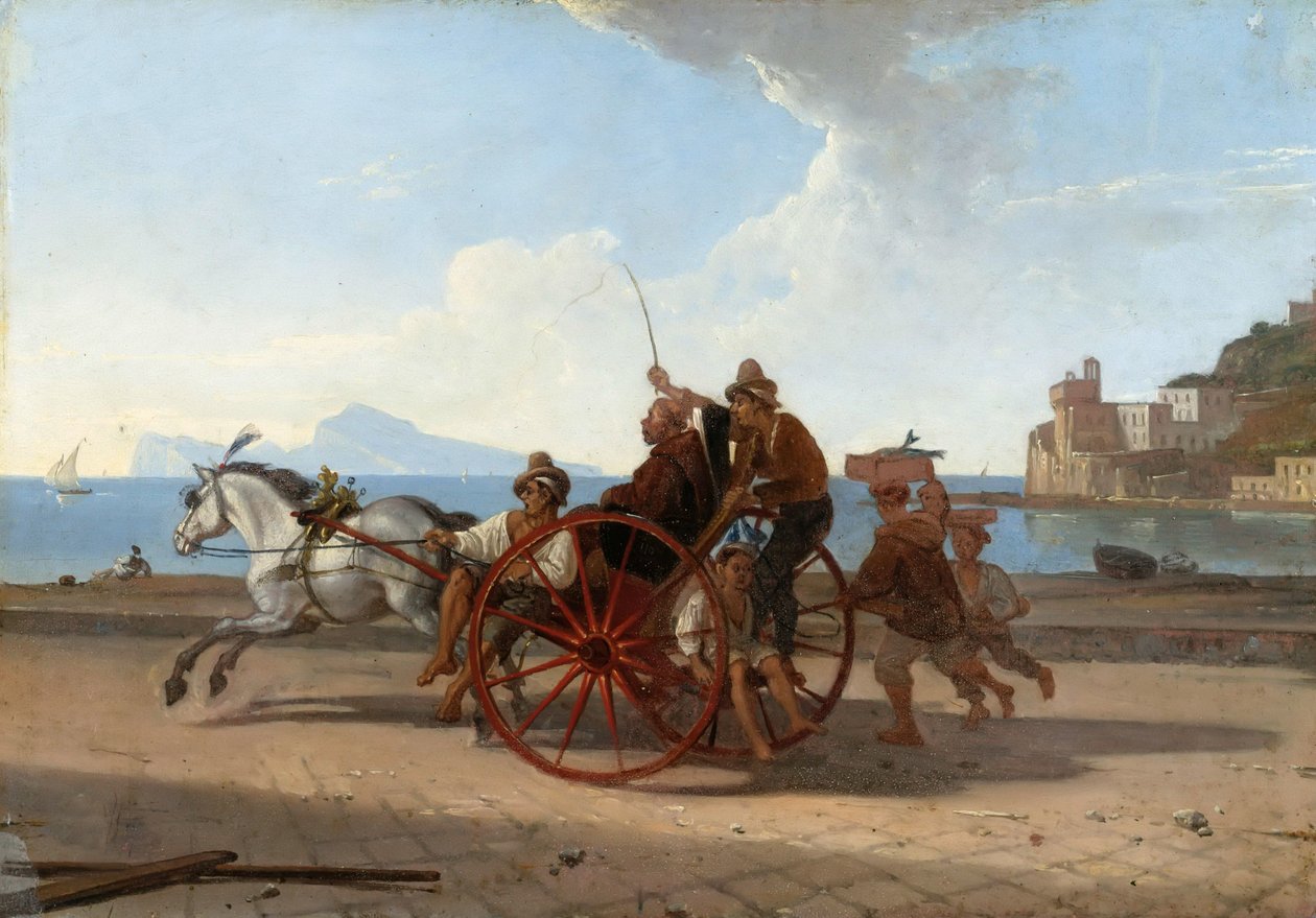 Napolitansk karret med munk av Franz Ludwig Catel