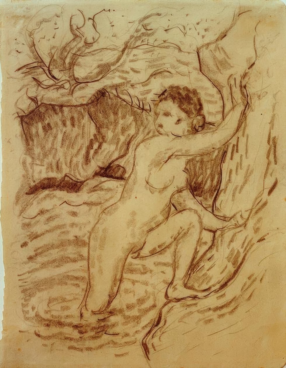 Bathing I (pointillist) av Franz Marc