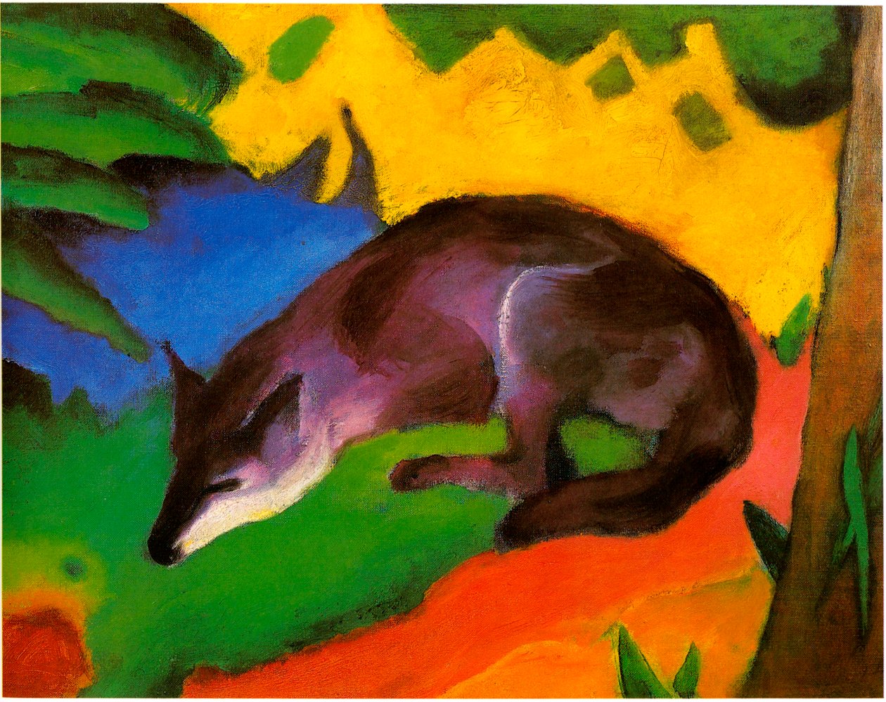 Blå-svart räv av Franz Marc
