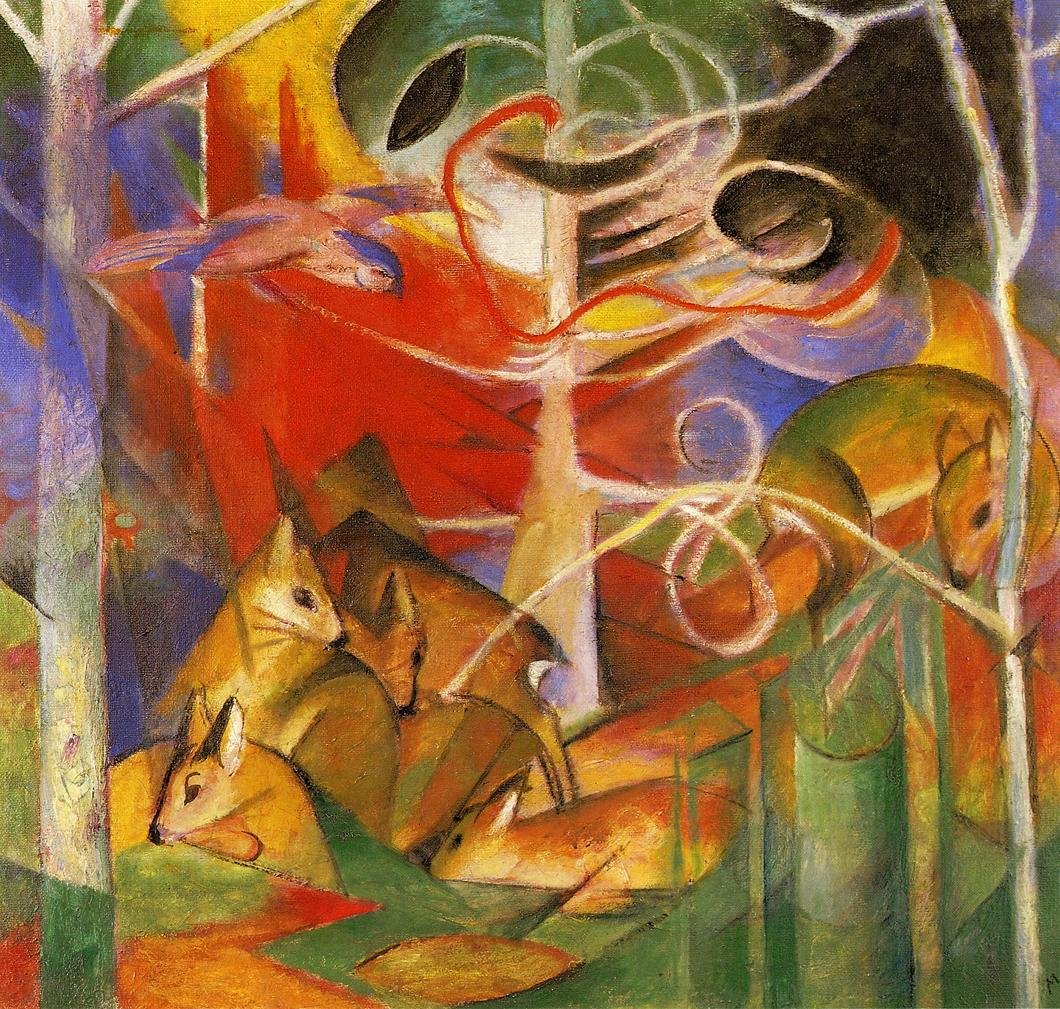 Deer in the Forest av Franz Marc