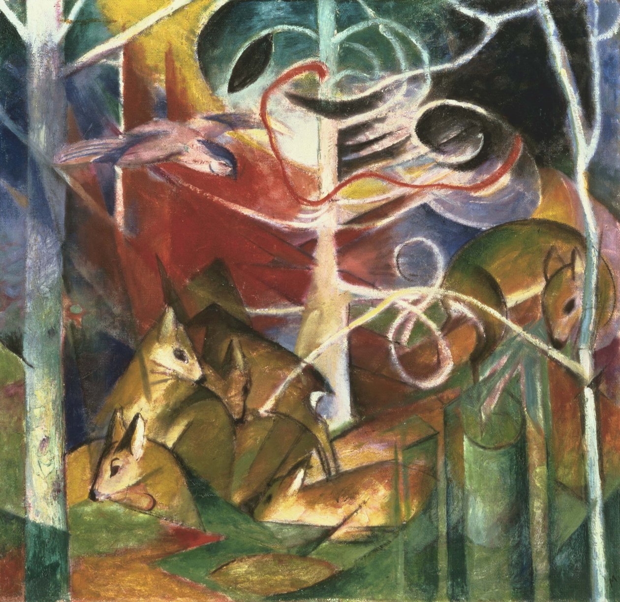 Rådjur i skogen I av Franz Marc