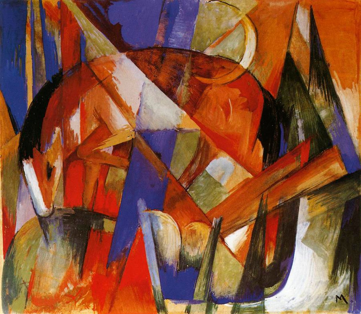 Fabulous Beast II, 1913 (tempera på tavla) av Franz Marc
