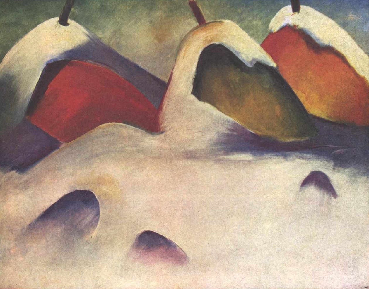 Hocken im Schnee av Franz Marc
