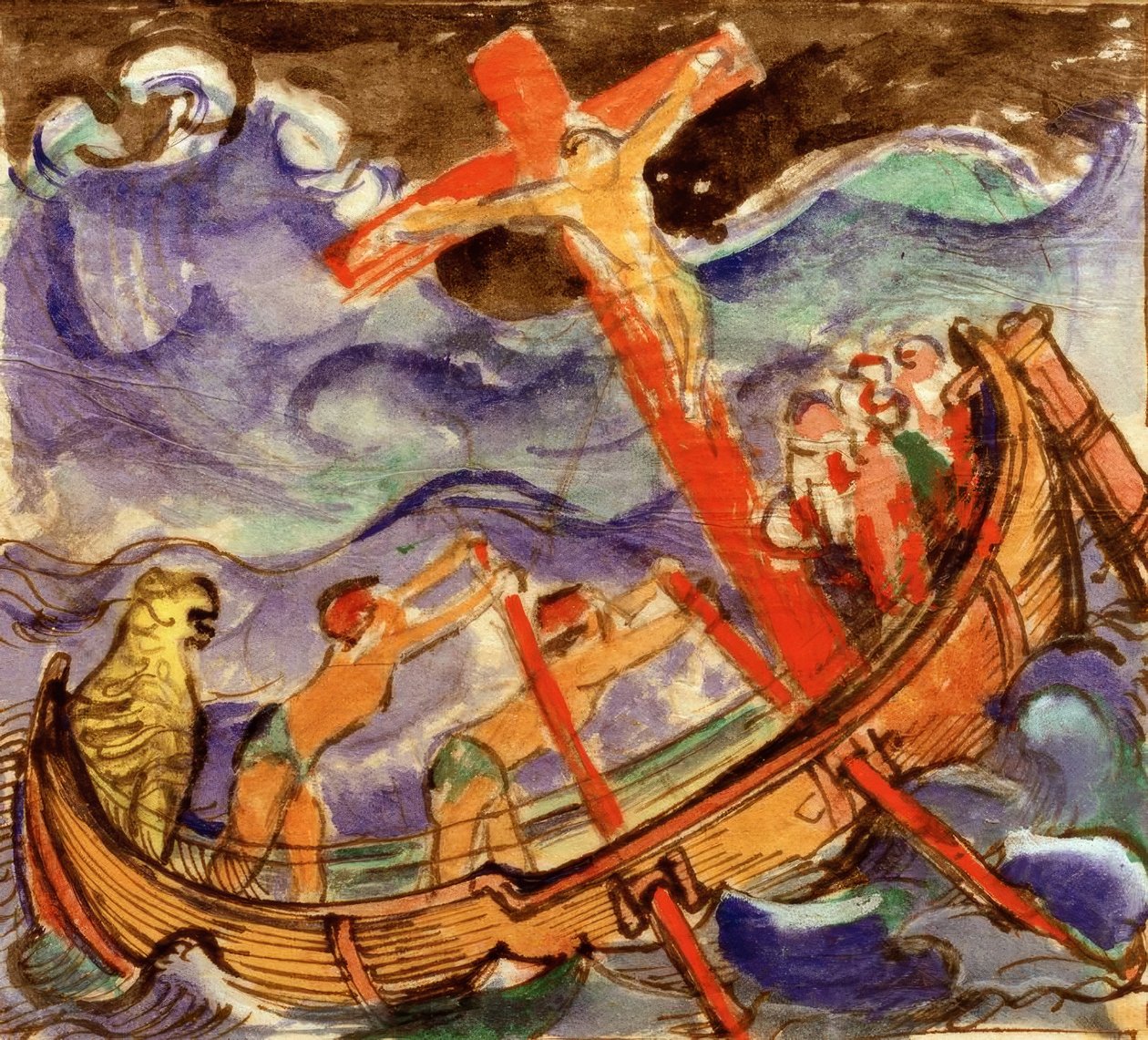 Korsfarare i stormen av Franz Marc