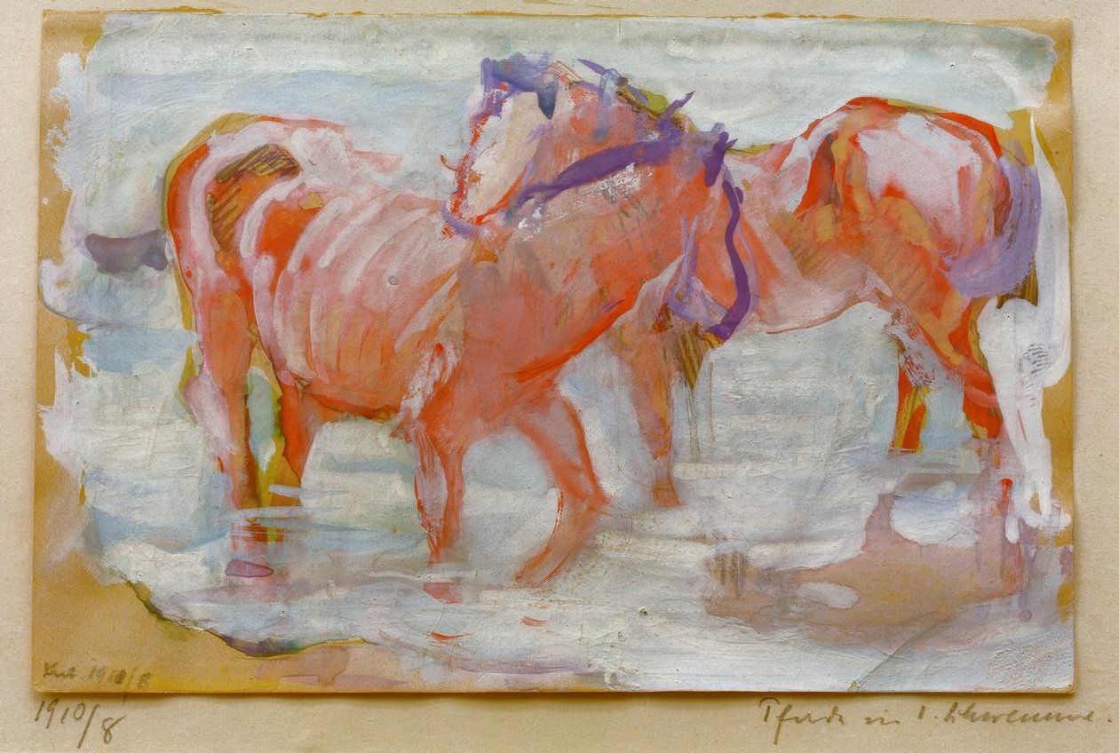 Hästar i vattnet av Franz Marc