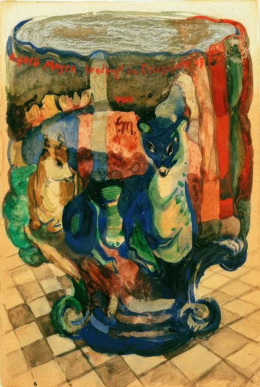 Kopp med räv och råbock av Franz Marc