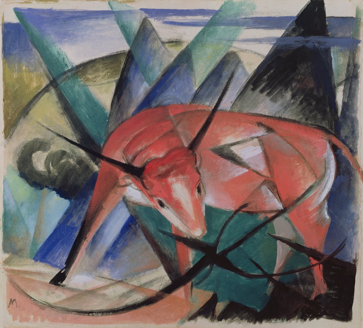röd tjur av Franz Marc