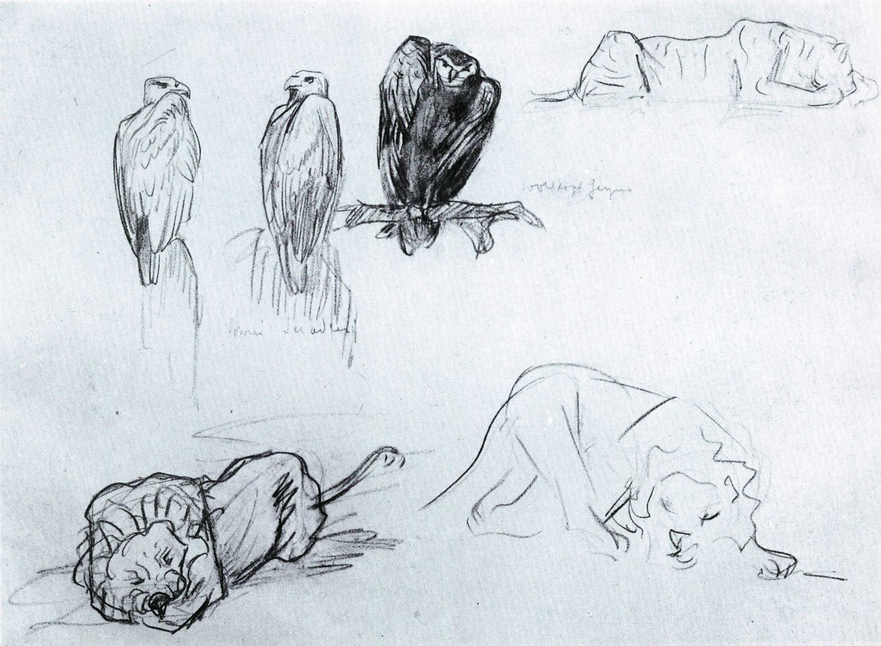 Seeadler und Löwen av Franz Marc