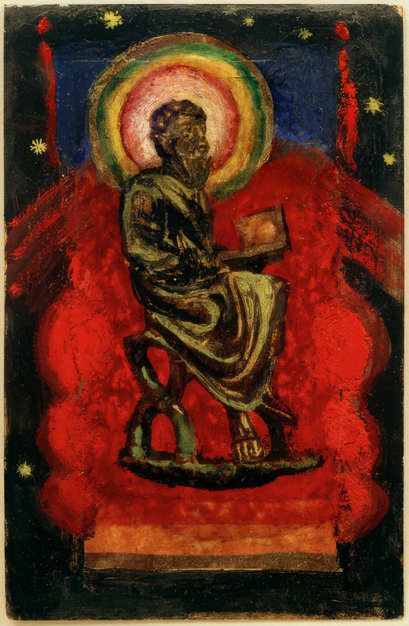Sittande helgon, bysantinskt helgon av Franz Marc