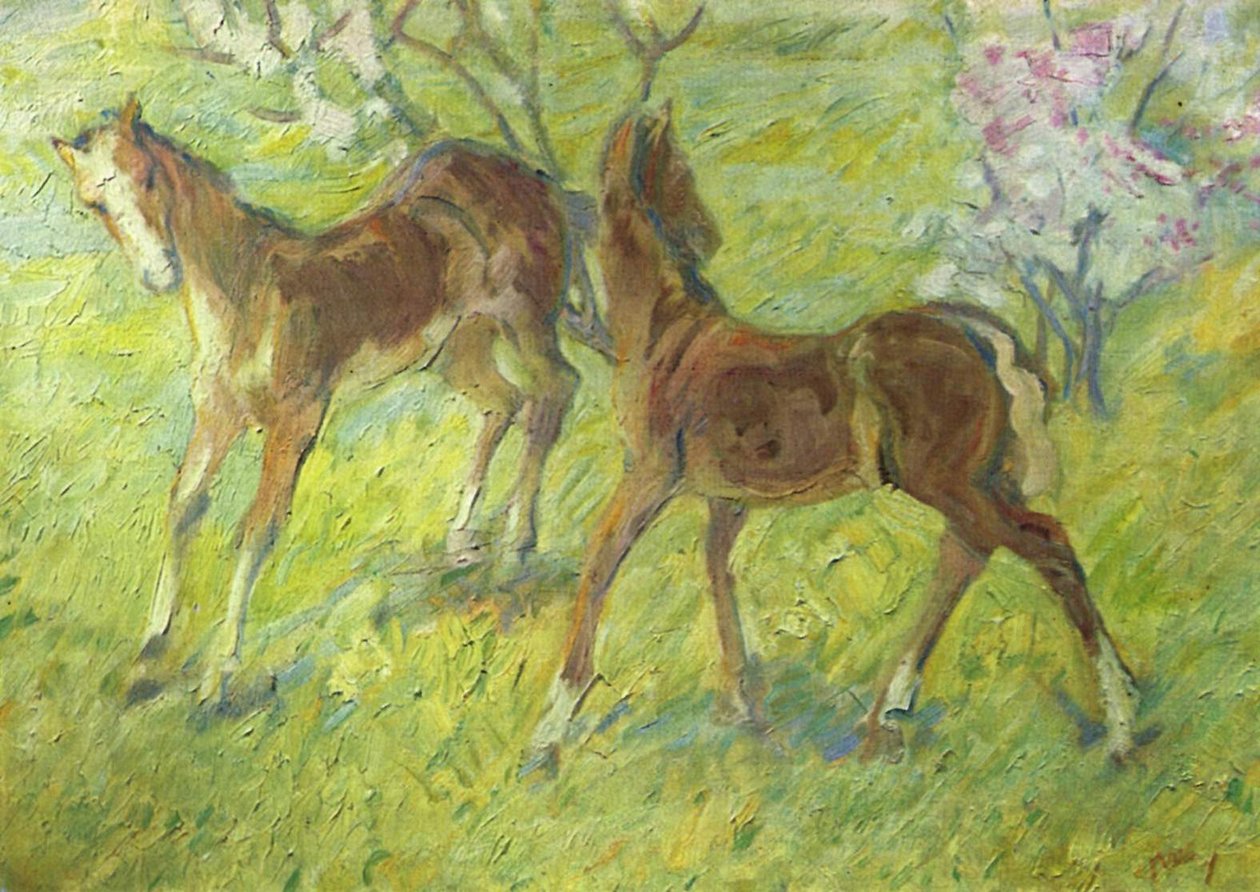 Springende Fohlen av Franz Marc