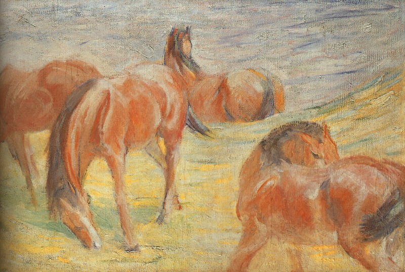Weidende Pferde  av Franz Marc