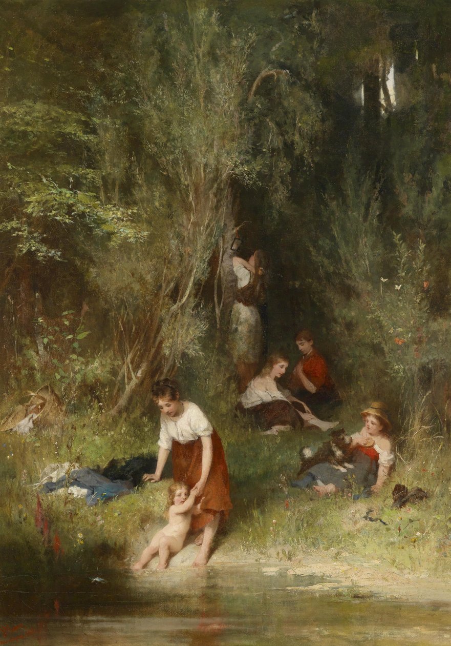 Wilhelm Marc Kinder am Teich  av Franz Marc