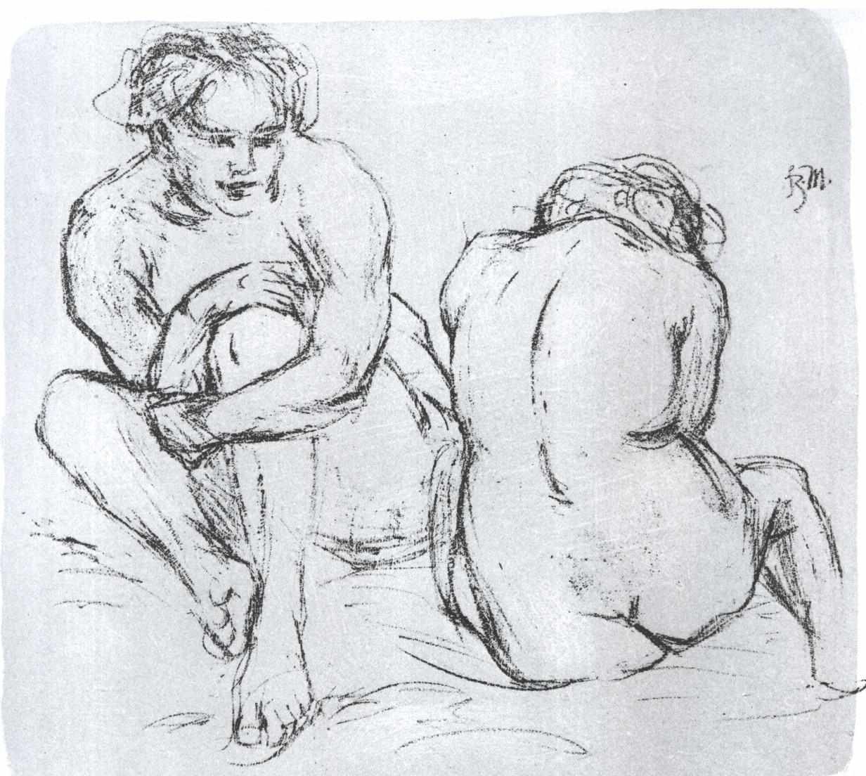 Zwei Akte av Franz Marc