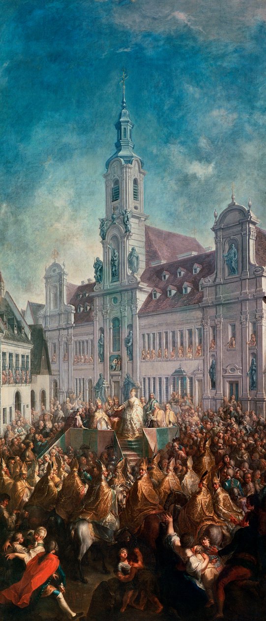 Kröningen av kejsarinnan Maria Theresia av Österrike (1717-80) i Pressburg, 1768 av Franz Messmer