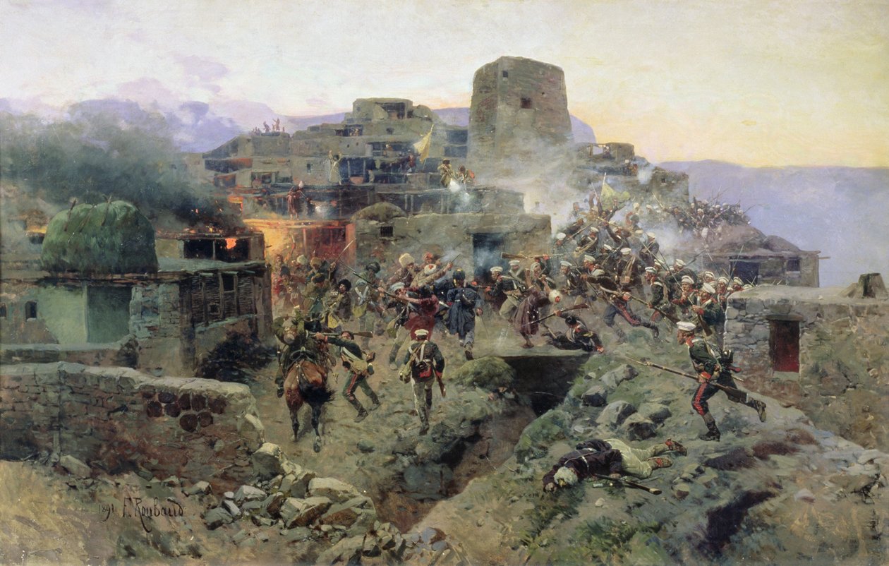 Kutekwa kwa Aul Gimry, Oktoba 17, 1832, 1891 av Franz Roubaud