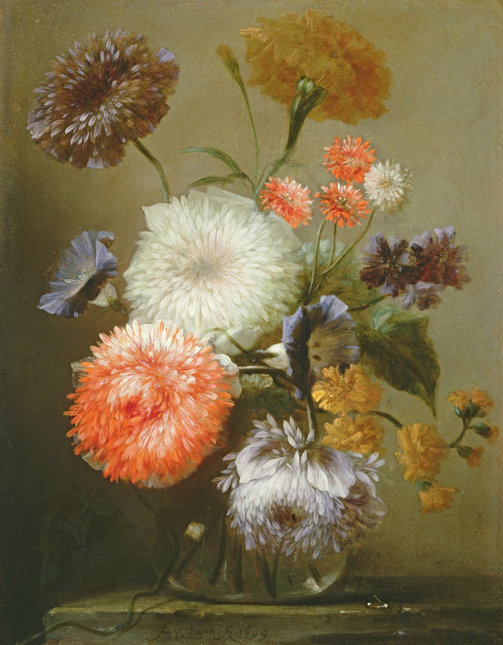 Stilleben av blommor, 1699 (olja på koppar) av Franz Werner Tamm