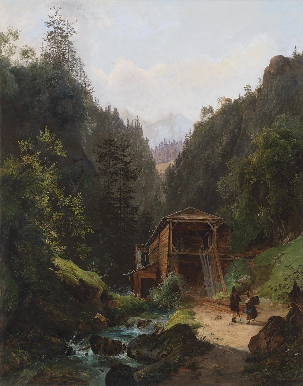 Landschaft mit Mühle av Franz Wipplinger