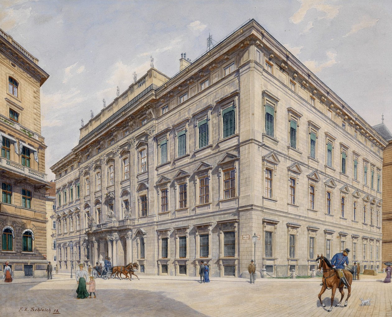 Stadspalatset i Liechtenstein i Bankgasse av Franz Xaver Schleich