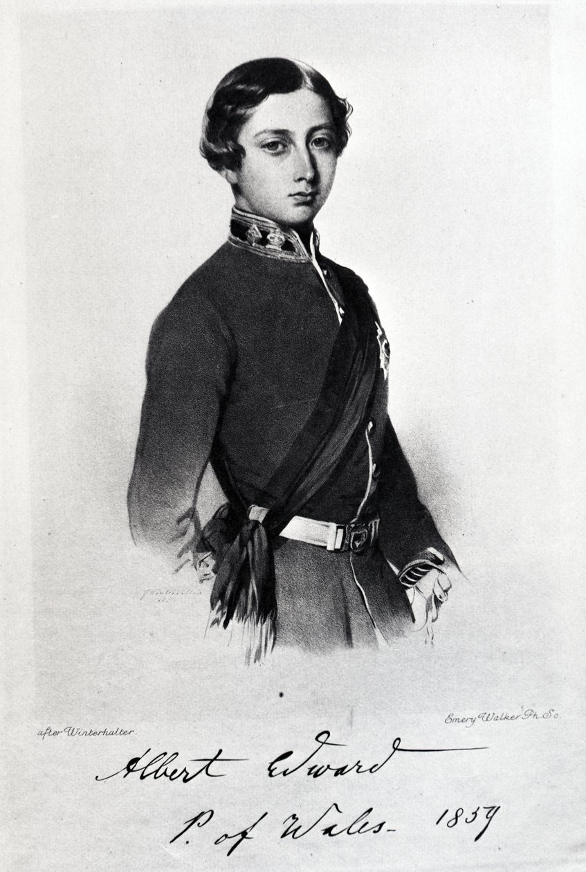 Edward, Prince of Wales, graverad av Emery Walker av Franz Xaver Winterhalter