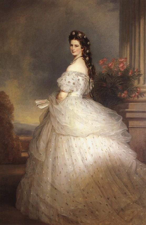 Empress Elisabeth of Austria in Courtly Gala Dress with Diamond Stars av Franz Xaver Winterhalter