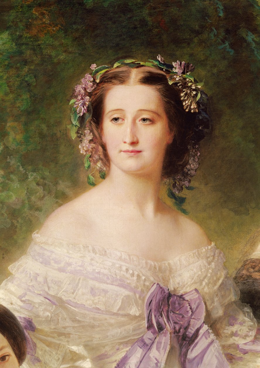 Kejsarinnan Eugenie (1826-1920) och hennes väntande damer, detalj av kejsarinnan, 1755 (detalj av 37015) av Franz Xaver Winterhalter