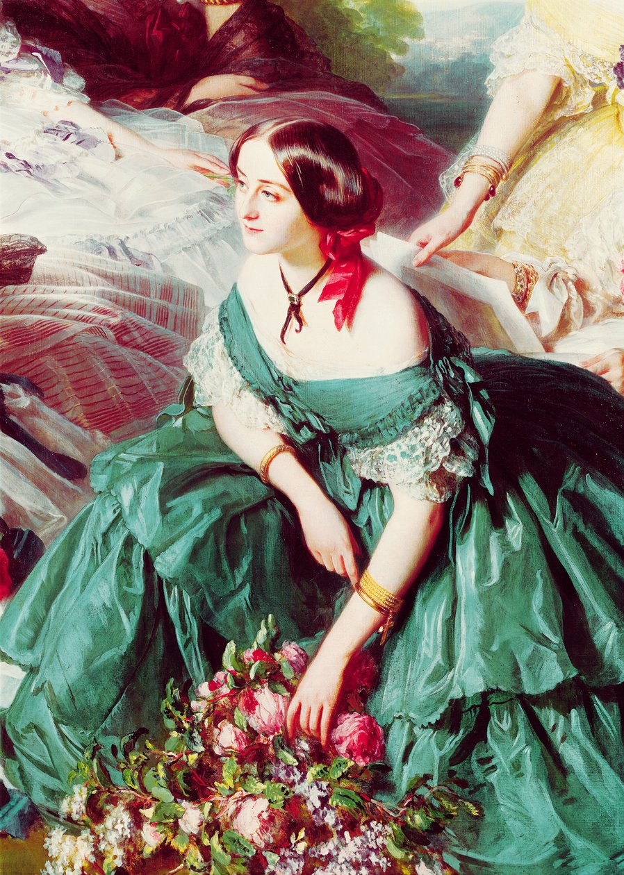 Kejsarinnan Eugenie och hennes väntande damer, detalj av markisin av Montebello, 1855 av Franz Xaver Winterhalter