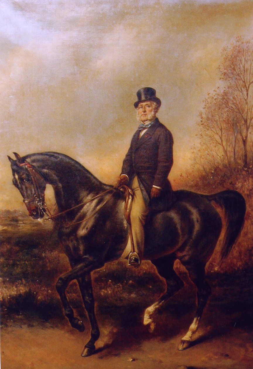 Equestrian portrait of François Adolphe Akermann av Franz Xaver Winterhalter
