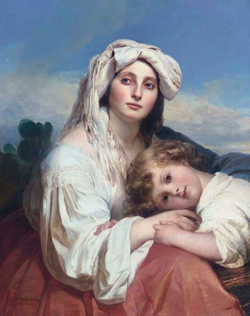 Italienerin mit Kind av Franz Xaver Winterhalter