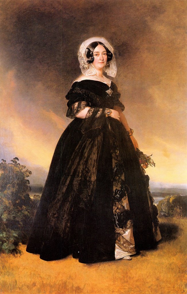 Portrait der Victoire von Sachsen-Coburg-Saalfeld av Franz Xaver Winterhalter