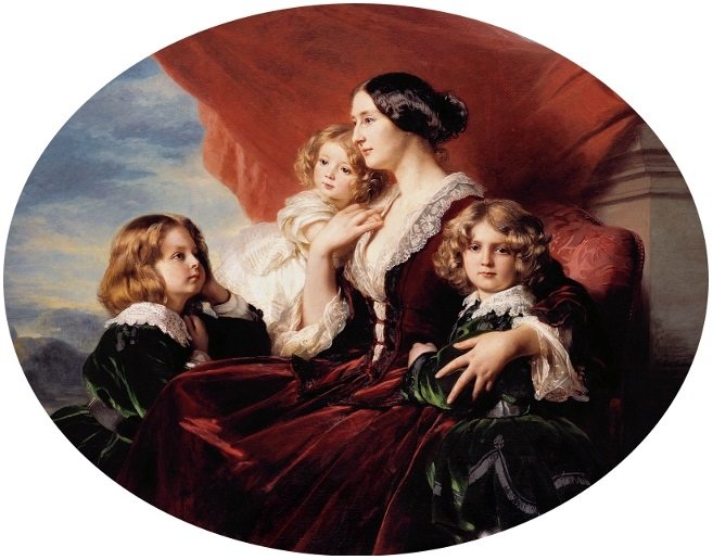 Porträtt av Eliza Krasiska med barn av Franz Xaver Winterhalter