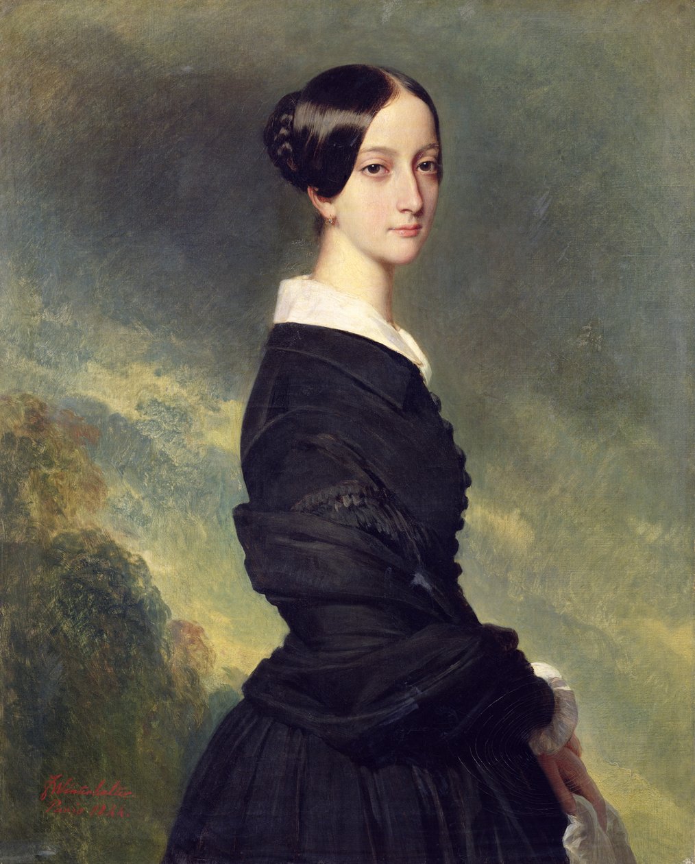 Porträtt av Francisca Caroline de Braganca (1824-98) 1844 av Franz Xaver Winterhalter