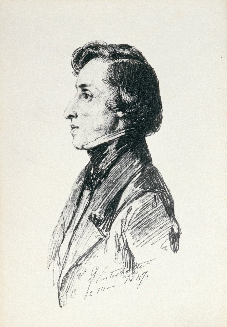 Porträtt av Frederic Chopin (1810-49) 1847 av Franz Xaver Winterhalter