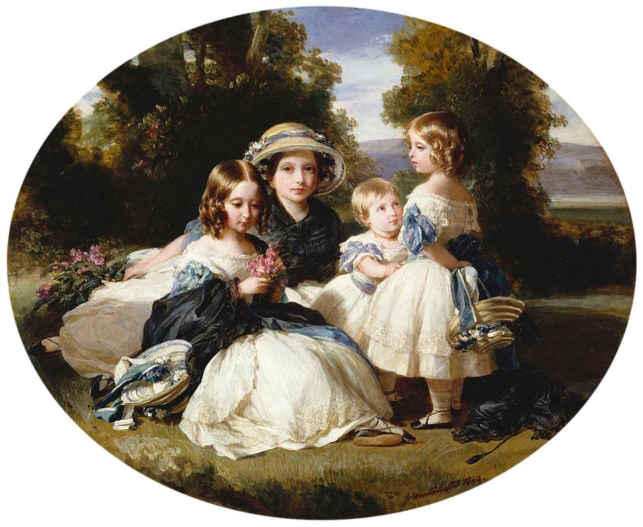 Prinsessorna Alice, Victoria, Louise och Helena av Franz Xaver Winterhalter