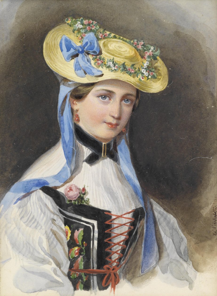 Prinzessin von Liechtenstein im Kostüm av Franz Xaver Winterhalter
