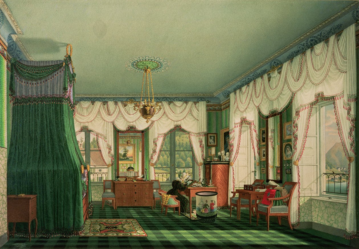 Sovrummet hos Elizabeth av Bayern, Schloss Tegernsee. c.1840 av Franz Xavier Nachtmann