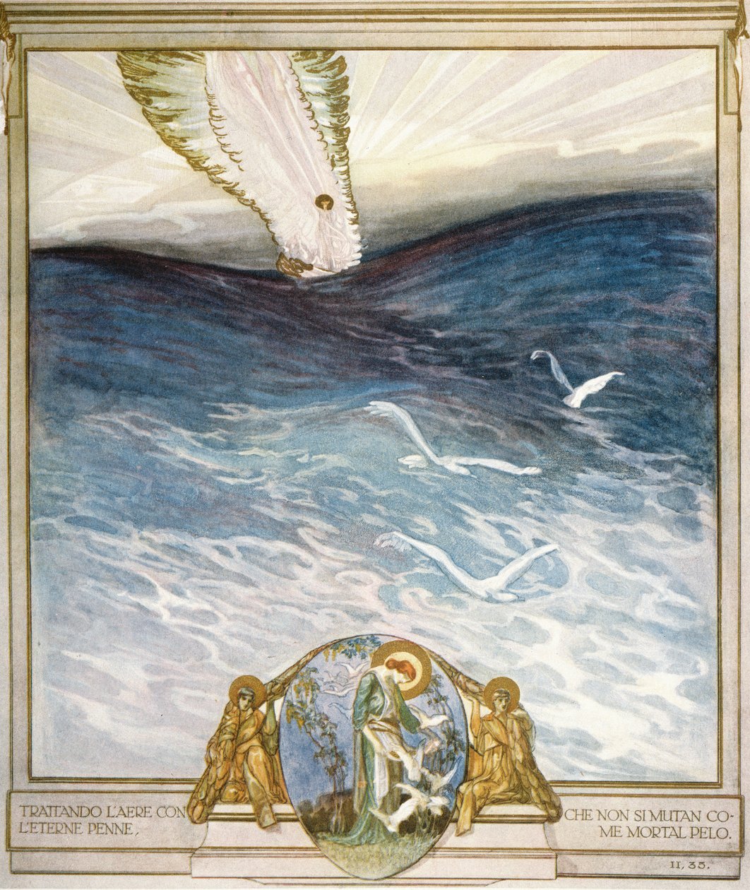 Illustration till Dantes "Gudomliga komedi", Skärselden, Canto II: 35, 1921 av Franz von Bayros