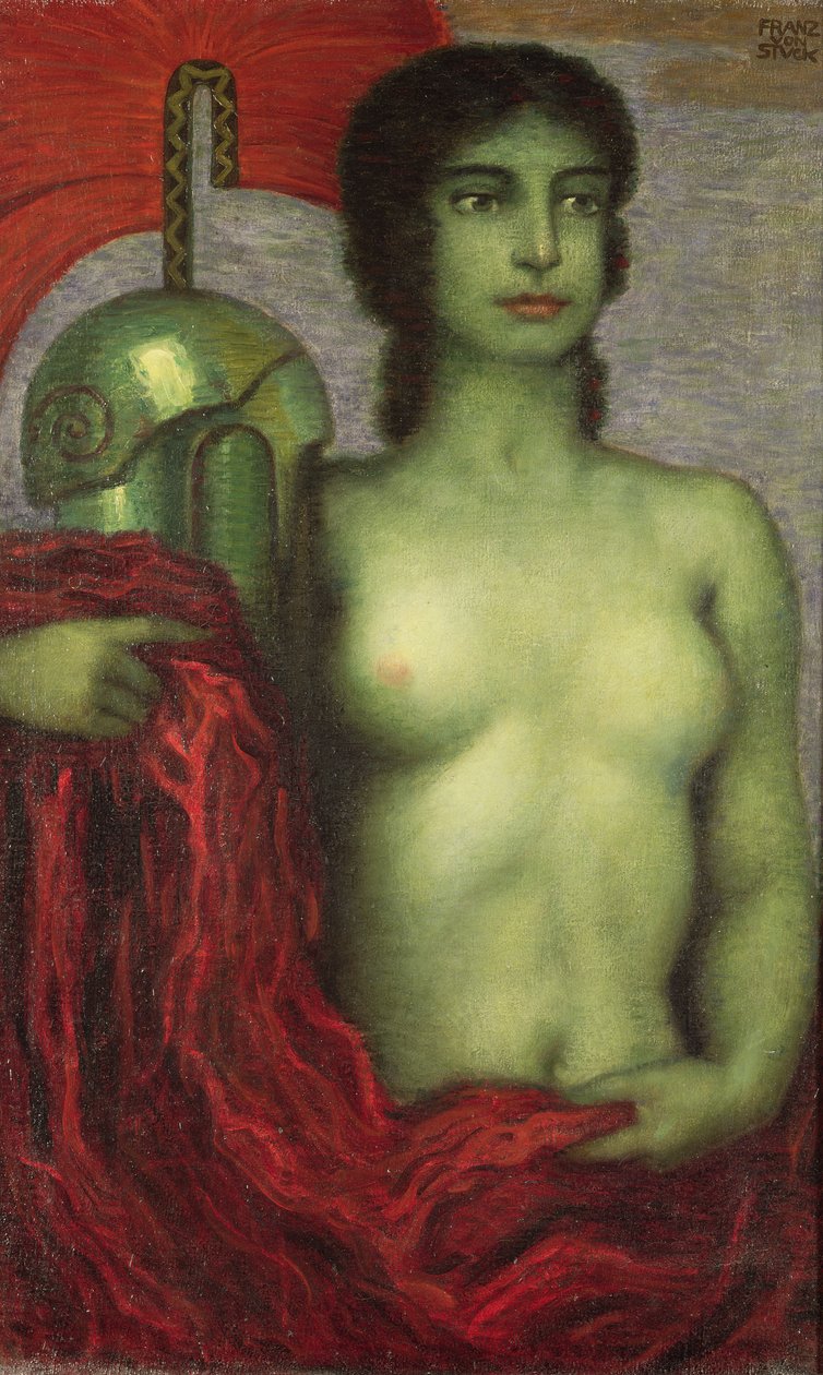 Athena, ca 1923 av Franz von Stuck