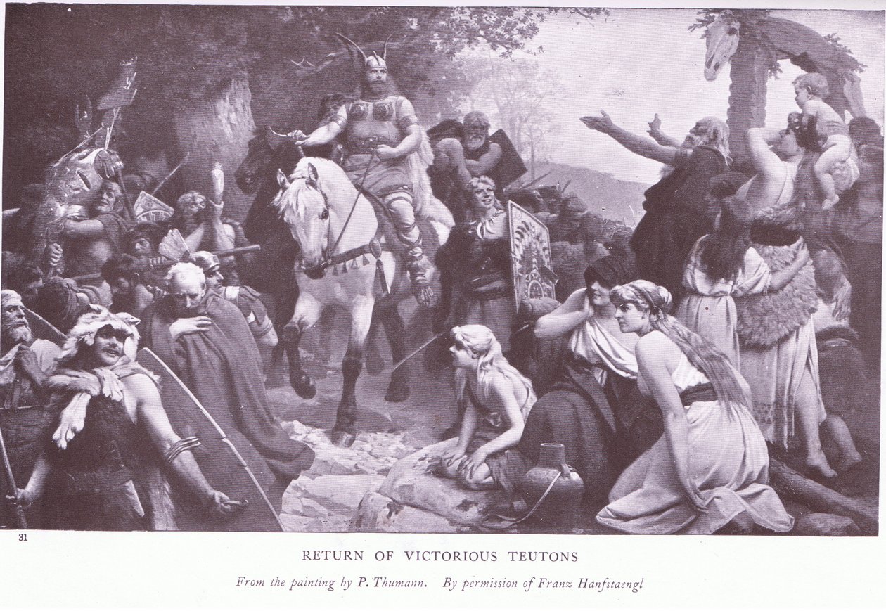 De segrande germanernas återkomst av Franz (after) Hanfstaengl