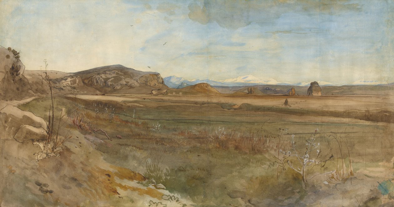 Campagna Landskap på Via Flaminia av Franz Albert Venus