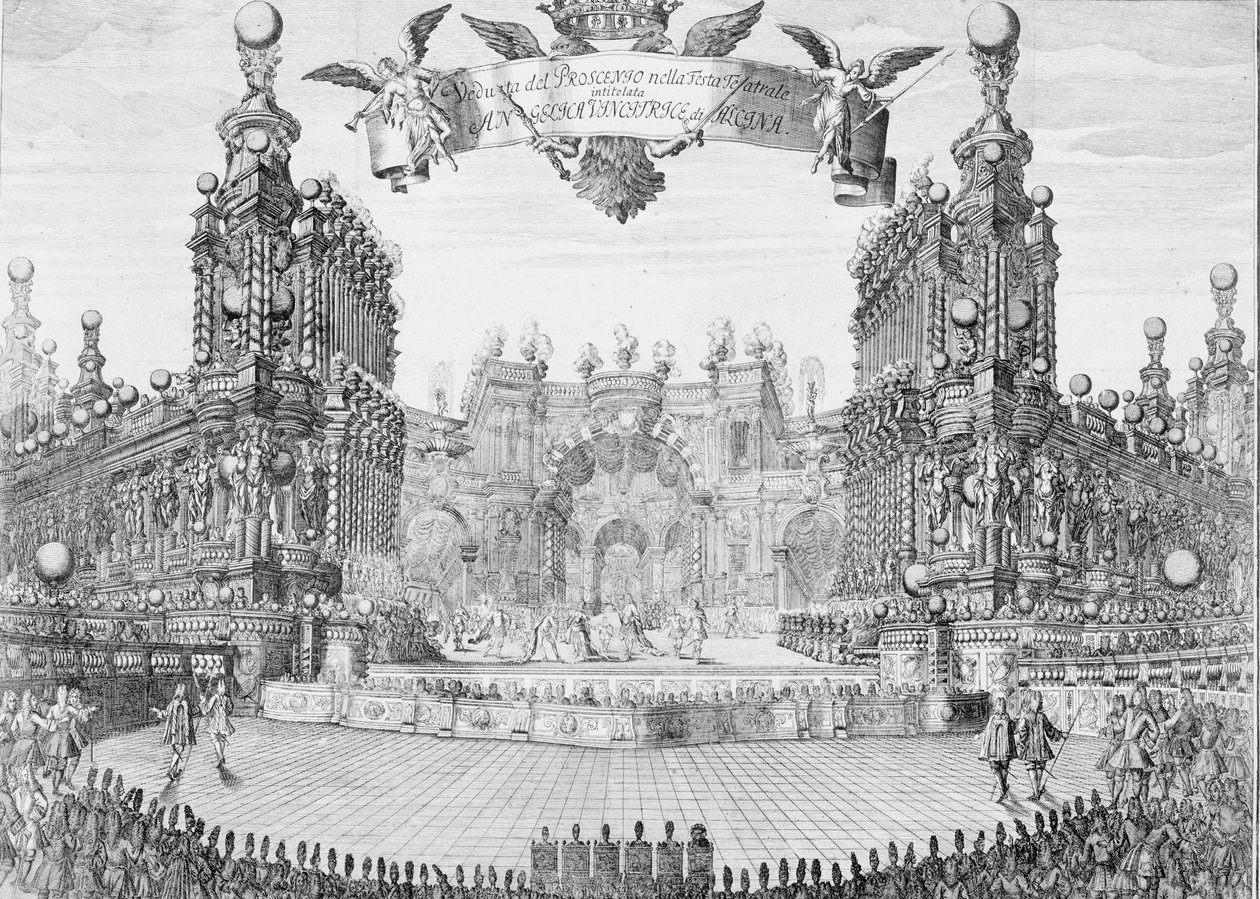 Proscenium för Angelica, vinnare av Alcina, 1716. av Franz Ambros Dietel