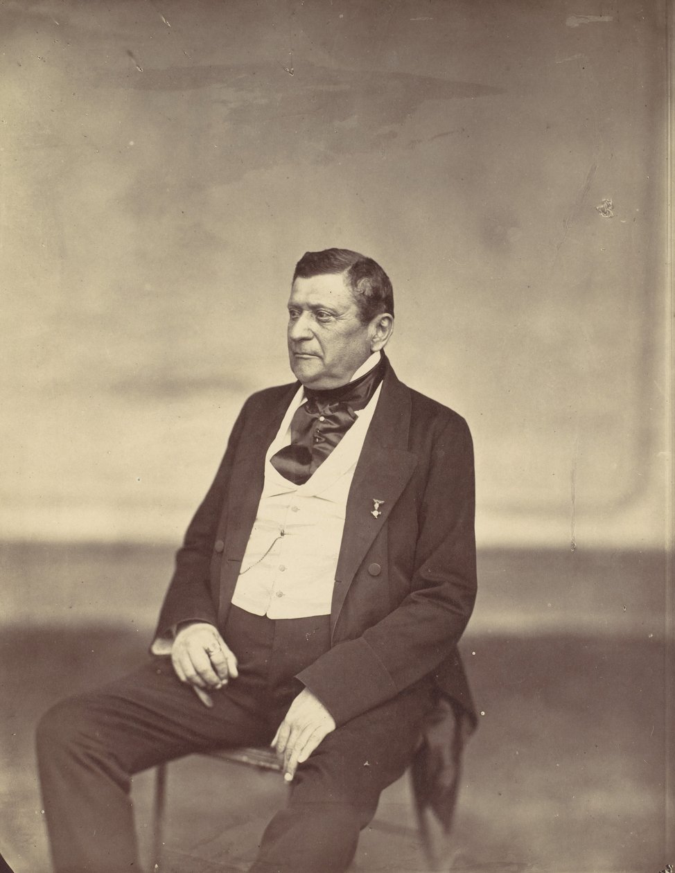 [Sittande man i vit väst och mörk rock], 1850-60-tal. av Franz Antoine